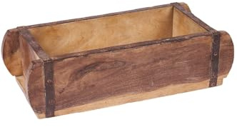 Marrakech - Grande boîte en bois - 32 cm - En forme de brique vintage - Boîte de rangement en bois vieilli - Boîte de rangement décorative en bois avec ferrures en métal - Chaque boîte est unique