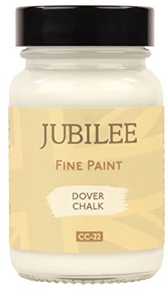 Guild Lane Jubilee Furniture Paint – Upcycle & Transform Wood, Metal & Glass – Soft Sheen Finish for Indoor & Outdoor – Durable & Easy to Apply Multi-Surface Paint (Dover Chalk, White, 60ml)