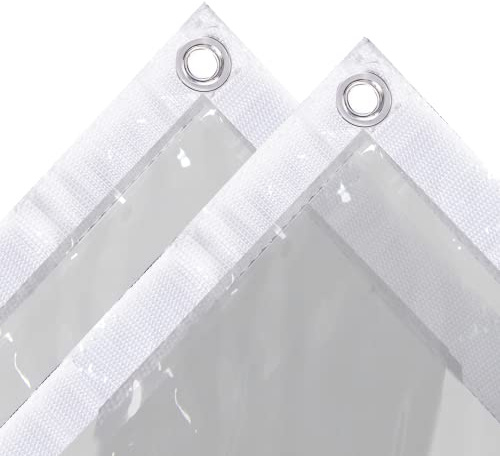Ezcasch 4x5m PVC Plane Transparente 420g/m² Durchsichtig für Außenbereich | 420g/m² PVC Plane,mit Seil und Kabelbindern, Wasserdicht Abdeckplane, Durchsichtige Plane,Schutz vor Regen, Wind und Staub