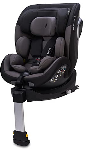 Osann Hero360 SL i-Size Siège enfant rotatif avec pied Reboarder (40-105 cm), noir sergé