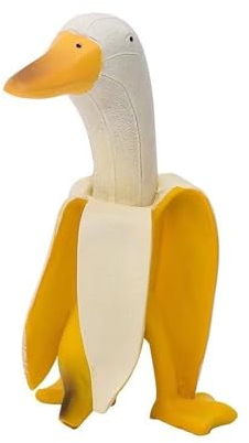 LSRVNM Statue Canard Banane, Statue Canard Banane Créative, Statue de Canard de Jardin en Résine, pour Intérieure Extérieure Jardin Décoration (Jaune)