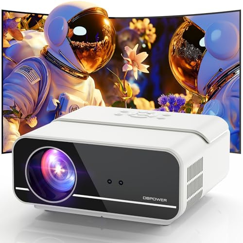 [Auto Focus/Keystone] DBPOWER Projector 4K with 5G WiFi and Bluetooth, FHD Native 1080P Outdoor Movie Projector with 4P4D/PPT/Zoom, Mini Home Projector Compatible w iOS/Android/HDMI/TV Stick