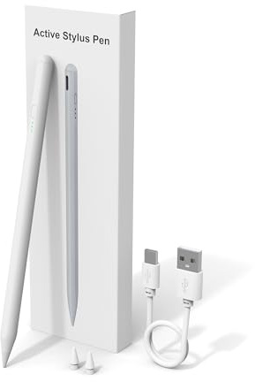 Apple Pencil – 13 min charge rapide, rejet de la paume, sensibilité à l'inclinaison, crayon magnétique pour iPad 6-10, Air 3-5, Mini 5-6, Pro 11-12,9 M4
