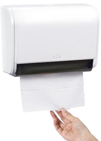 Ailelan Paper Towel Dispenser, Commercial Toilet Tissue Dispensers Wall Mount Paper Towel Holder Multifold/C-Fold Paper Towel Dispenser for Kitchen and Restroom Decor (White)