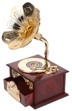ABOOFAN Klassische Grammophon-Spieluhr Uhrwerk Aufziehbare Spieluhr Vintage-Schmuckkästchen Für Zuhause Tischdekoration