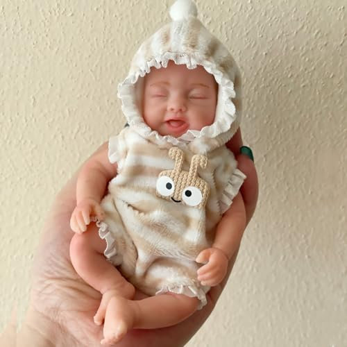 Aniiyy Full Silicone Baby Doll Realistic,6 Inch Mini Babies Girl,Soft Tiny Baby Doll For Kids