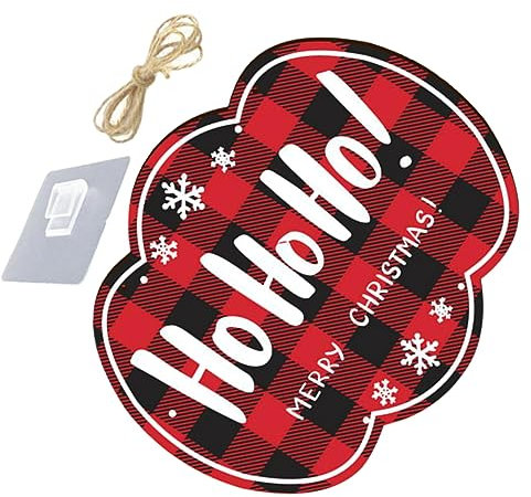 Cabilock 3 Juegos listado Decoraciones navideñas de Interior Cartel de Navidad Colgantes navideños Christmas Tree Decorations decoración señal de Puerta de Fiesta Colgante de Pared Madera
