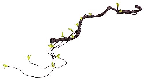Happyyami 1m Künstliche Rattan-Vine Dekoration Für Terrarien Kunstpflanze Für Reptilien Lange Kletterpflanze Strapazierfähigem Material Für Bartagamen Geckos Und Andere Haustiere