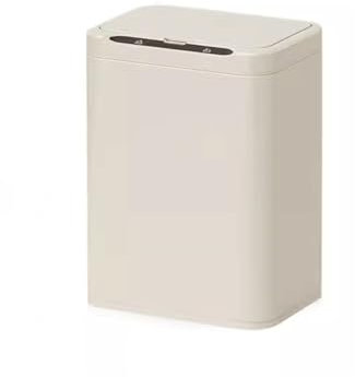 Pattumiera Pattumiera con sensore intelligente Cucina for soggiorno in acciaio inossidabile for uso domestico con coperchio Cestino for carta igienica automatico di lusso leggero Cestino(Bianco,25L)