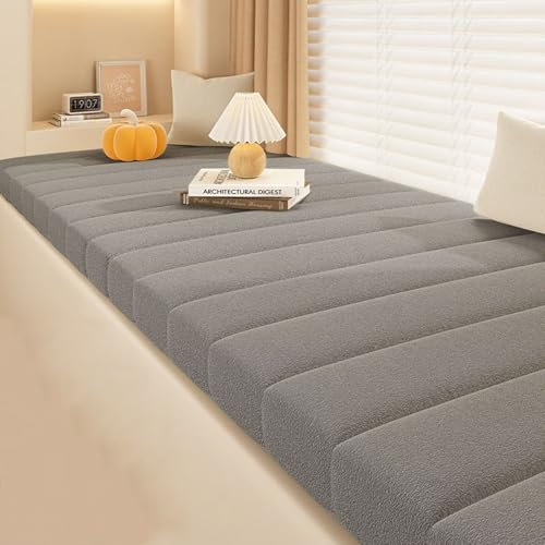 Bettschlange Sitzkissen Bank, Bankauflage Outdoor, Sitzpolster Bank, Waschbare Bankkissen, Bankpolster, Gartenbank Auflage, Sitzbank Kissen Eckbank Auflagen Erkerfensterkissen,Dunkelgrau,200x60x5cm