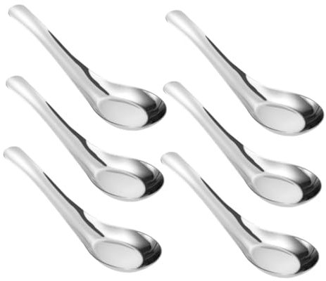 Cabilock 6piezas Cuchara Sopera De Acero Inoxidable Espejo Cuchara De Cocina Grande Para Servir Para Usar La Mesa De Comidas