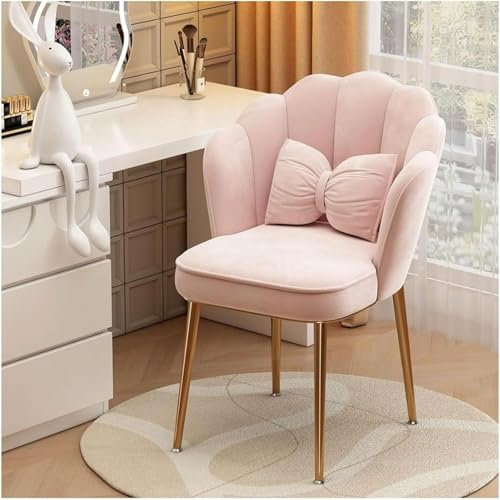 Samt-Chaiselongue in Muschelform mit Metallbeinen in Rosa und Grau. Stilvoller, gepolsterter Akzentstuhl für Wohnzimmer, Schlafzimmer oder Büro