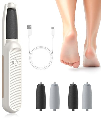 Lima elettrica per piedi con 4 lime intercambiabili, per rimuovere i calli elettrici, per piedi ricaricabili, rimuove la pelle secca per piedi più lisci