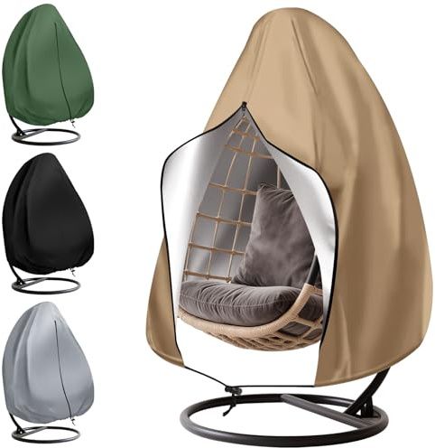 wiipara Hängesessel Abdeckung Hängestuhl Schutzhülle B115xH190cm mit Tasche | 3000mm Wasserdicht, UV-Beständig, 210D Oxford Reißfest Stuhlschutz, Abdeckplane für Hängekorb, Terrassen-Eierstuhl-Abdeckung
