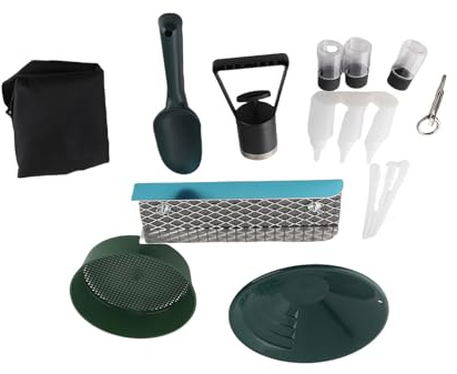 Kit d'orpaillage Portable, boîte à écluse en Alliage d'aluminium de 12 Pouces avec radiers intégrés et Mousse minière, pour la Prospection d'or, Le dragage et l'orpaillage
