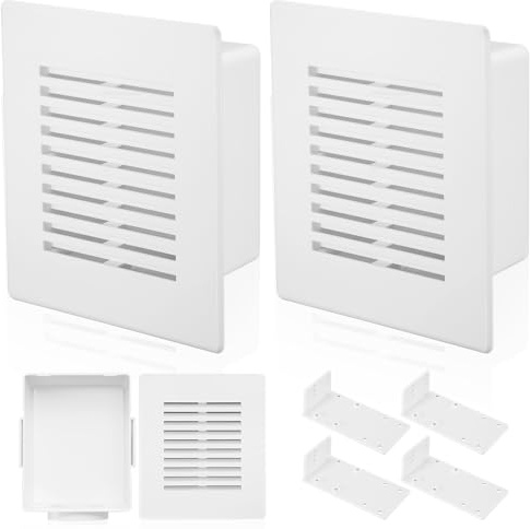 Amyhill 2 Set Air Admittance Valve Wall Box, 4.5×5.75 for in Wall Enclosure for Pipes, Connects to 1-1/1.5 Inch or 2 Inch ABS or PVC Piping, High Impact Polystyrene Construction for Plumbing Vents