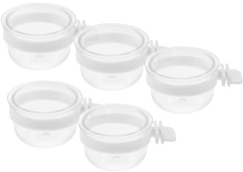 Homoyoyo 5pcs Parrot Water Feeder Hanging Plastic Cups Pet Cage Bird Feeder Water Bowl for Bird Cage Feeding Basin