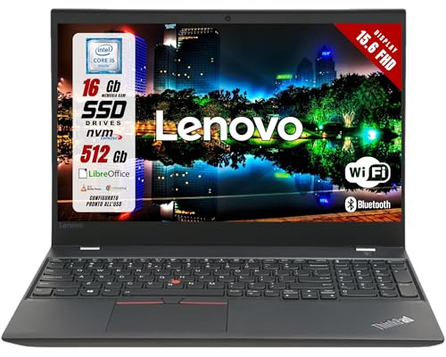 Lenovo ThinkPad T580 - Notebook 15,6 pollici Full HD - Intel i5-8250U 4 Core fino a 3,4 GHz - Ram 16Gb SSD 512Gb - Pc Portatile Pronto all'uso con Windows 11 (Ricondizionato)