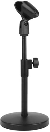 SUIOPPYUW Supporto per microfono da tavolo durevole, supporto regolabile, per microfono professionale per interviste, riunioni e screencasting, treppiede pieghevole da tavolo, clip