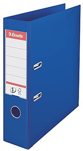 Esselte, Number 1 Power, A4, Lever Arch File, 75 mm Spine, 500 sheets Capacity, PP, Plastic Cover, File Folder, 811350, Blue