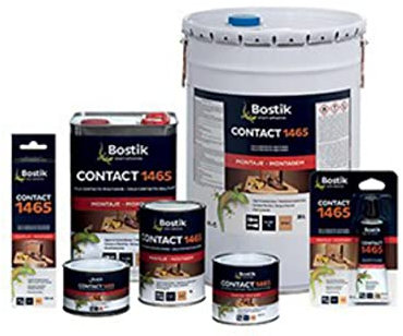 Bostik Cola de Contacto de Multiuso, Contact 1465, Fuerte y duradera, Interior y Exterior, Ámbar Bote de 1 l