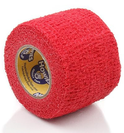 Howies Schlägertape Profi Stretch Grip Hockey-Tape, Griptape (rot), 4,57 m