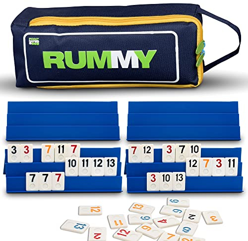 Point Games Klassisches Rommé-Würfelspiel In Voller Größe Mit 3-Stufigen Faltbaren Gestellen Und Kacheln – Super Haltbar Und Aufbewahrungstasche