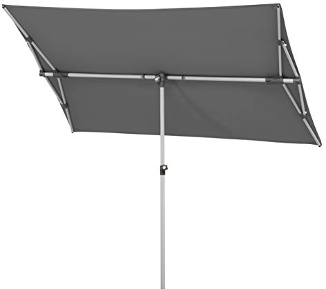 Schneider Sonnenschirm Novara, anthrazit, 190 x 140 cm rechteckig, 758-15, Gestell Alu/Stahl, Bespannung Polyester, 5 kg