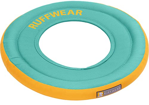 RUFFWEAR, Hydro Plane Dog Flying Disc, Soft Buoyant Foam Floating Fetch Toy, Lightweight Interactive Water & Snow Toy, Gentle on Teeth, Durable Year-Round Play, Aurora Teal, 12 (30 cm), Large