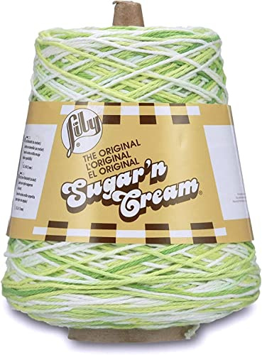 Lily Sugar N Cream Cones Key Lime Pie Yarn – 1 confezione da 400 g – Cotone – # 4 Medium – 700 metri – Lavoro a maglia, uncinetto e artigianato