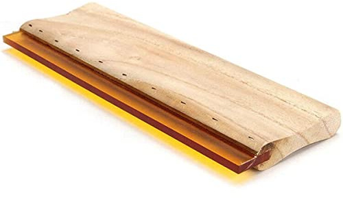 10cm Silk Screen Printing Squeegee Wood Screen Handle Rubber Blade Scraper for Screen Printing 50mm Wide 9mm Thick 75 Durometer