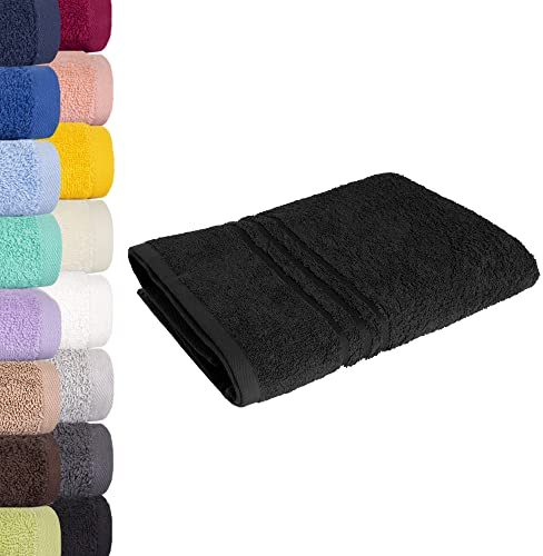 Lavea Saunatuch Saunahandtuch 80x200cm - Schwarz, 500gr/m², 100% Baumwolle