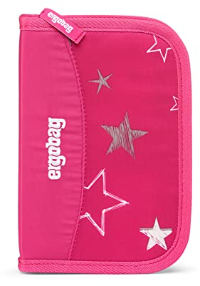 ergobag Hartschalenetui 22er Set, Lyra Buntstifte, Stundenplan, Münzfach, StarlightBear Lineal - Pink, Starlightbear - Pink, one_Size, Bleistift
