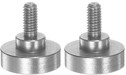 sourcing map 2pcs Flat Contact Points 10mm Dia 4.5mm Length M2.5 Thread 303 Stainless Steel for Dial Digital Indicator Depth Gauge Thickness Gauge