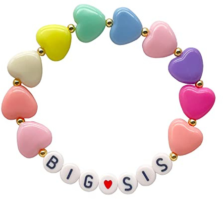 Sister Bracelet with Triangle Bead (1pcs) - Big Sister Announcement Gift for Little Girls
