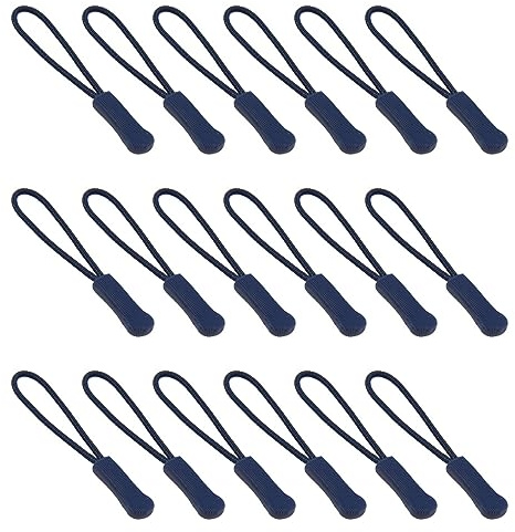 Ruidee 50 tiradores de cremallera, pestañas de cremallera, extensores de cordón de cremallera de repuesto para mochilas, chaquetas, equipaje, bolsos, bolsos (azul oscuro)