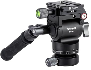 Fotopro Video Fluid Head Panorama-Stativ Drag Pan Head mit QR-Platte, maximale Belastung 3 kg, für DSLR-Kameras, Camcorder MH-4L