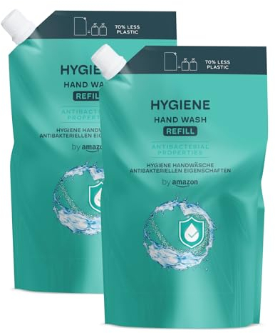 by Amazon Savon pour les main avec des propriétés antibactériennes (recharge), 2 x 1 000 ml