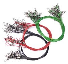 Steinn 10 Stücke Stahlvorfächer | Edelstahl Vorfächer Stahl Stahlvorfach | 50cm Lang 3.5g Schwarz | Angeln Vorfach Hecht Angelvorfächer Angelzubehör mit Wirbel für Raubfische