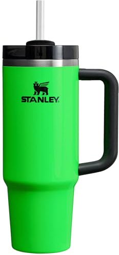 STANLEY Quencher H2.0 FlowState Stainless Steel Vacuum Insulated Tumbler with Lid and Straw for Water, Iced Tea or Coffee, Smoothie and More, Neon Green, 30 OZ, 10-12551-028