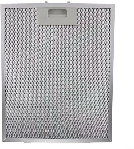 Gettimore 2 st spisfläkt metall fettfilter, 5-lagers aluminium nätutsugare ventilfilter räckvidd huva fettfilter ersättning nätutsugningsfilter (346 x 256 x 9 mm)