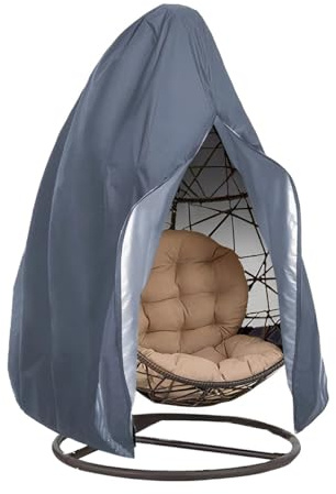 ENEN Hängesessel Abdeckung Outdoor, 210D Oxford Swing Egg Chair Cover Hängekorb Hängesessel Gestell mit Reißverschluss, Wasserdicht Winterfest UV-Anti Anti-Staub (Grau,190x115cm)