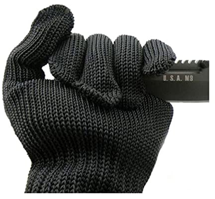 AUBEST Gants résistants aux coupures, Gants résistants aux coupures Gants en Fil d'acier Sécurité Anti-Coupure Gants de Travail de Cuisine résistants à l'usure Gants de sécurité for Le Jardin