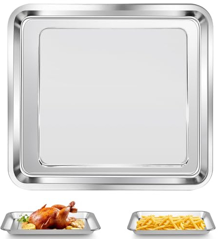 Air Fryer Baking Pan for Nuwave Bravo 12 in 1 21 Qt Air Fryer Toaster Oven, 11.2'' * 10.5'' Air Fryer Grill Pan Grill Plate Crisper Plate Rack Parts Accessories Tray