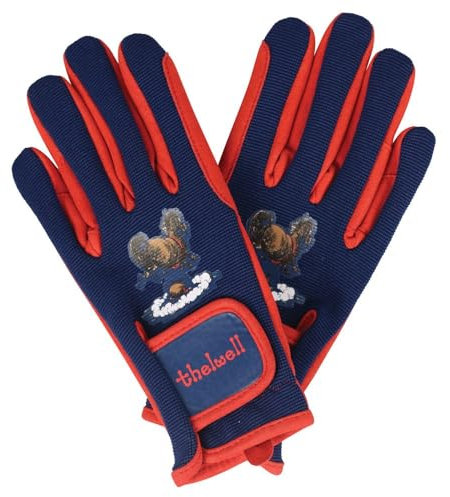 Hy Kinder/Kinder Thelwell Collection Praxis macht perfekte Reithandschuhe, Marineblau/Rot, S