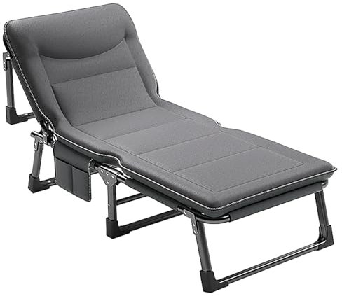 ZXDRYBHD Gästebett Klappbar, Reisebett Erwachsene Klappbares Campingbett für Erwachsene, Ersatz-Gästebett, 4-Gang-Rückenlehnenverstellung(X-Large)