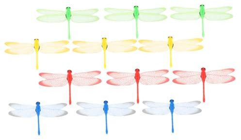 POPETPOP Synthetic Resin Dragonfly Wall Decor 12pcs Dragonfly Props Unique and Realistic Design for Garden Home and Party Decorations
