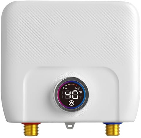 Scaldacqua istantanea elettronico, 6500 W 220V Scaldacqua Istantaneo a Parete Mini Scaldabagno Istantaneo Elettrico con Display LED Della Temperatura, scaldabagno elettrico per Cucina e Bagno