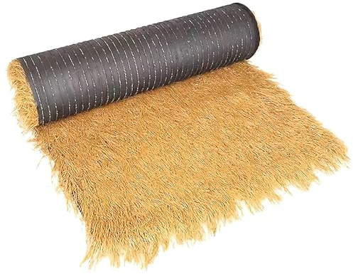 emmevi Paille synthétique sur rouleau, toile de paillage 1 x 10 m, fausse herbe, couvre-toit, tonnelle bar