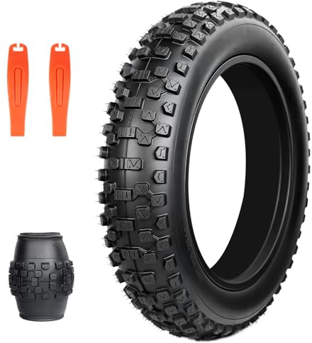 ZUKKA Elcykeldäck på 20 tum, 1 st., robust, storlek 20 x 4,102, 406–406, vikbart tjockt cykeldäck för elcykel/mountainbike/snöcykel, svart
